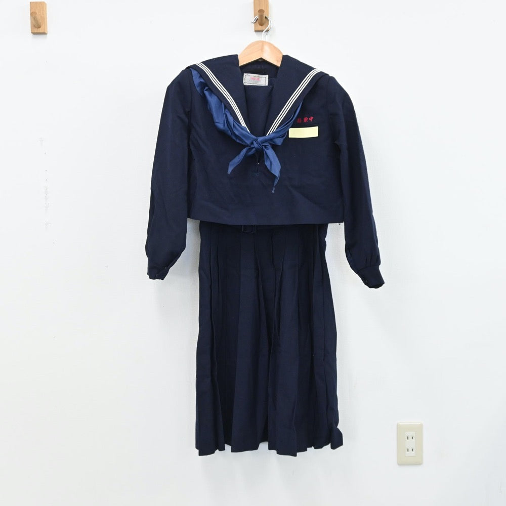 【中古】福岡県 篠栗中学校 女子制服 4点（セーラー服・ジャンパースカート）sf008830