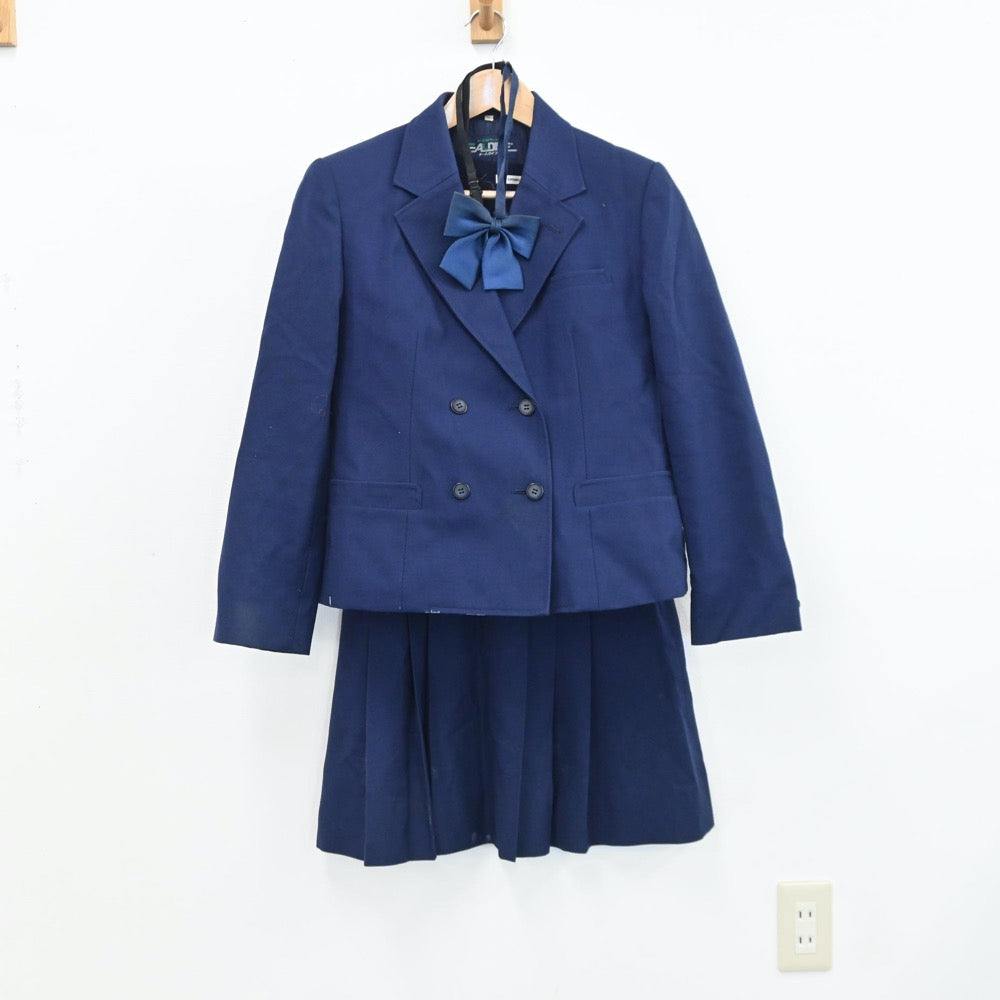 【中古】岡山県 総社南高等学校（旧モデル） 女子制服 5点（ブレザー・ニット・スカート）sf008831