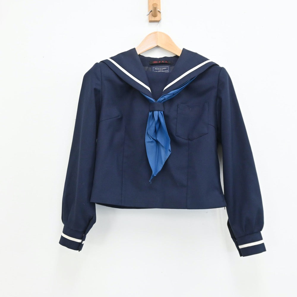 【中古】福島県 小名浜第一中学校 女子制服 3点（セーラー服・スカート）sf008832