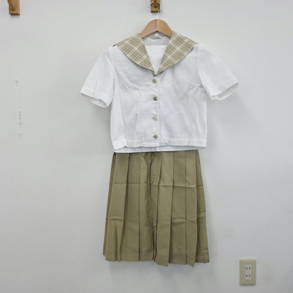 【中古】埼玉県 越谷南高等学校 女子制服 3点（セーラー服・ニット・スカート）sf008852