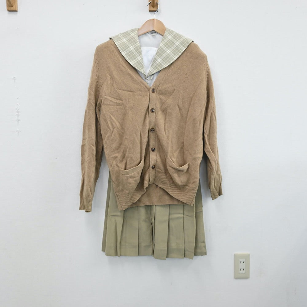 【中古】埼玉県 越谷南高等学校 女子制服 3点（セーラー服・ニット・スカート）sf008852