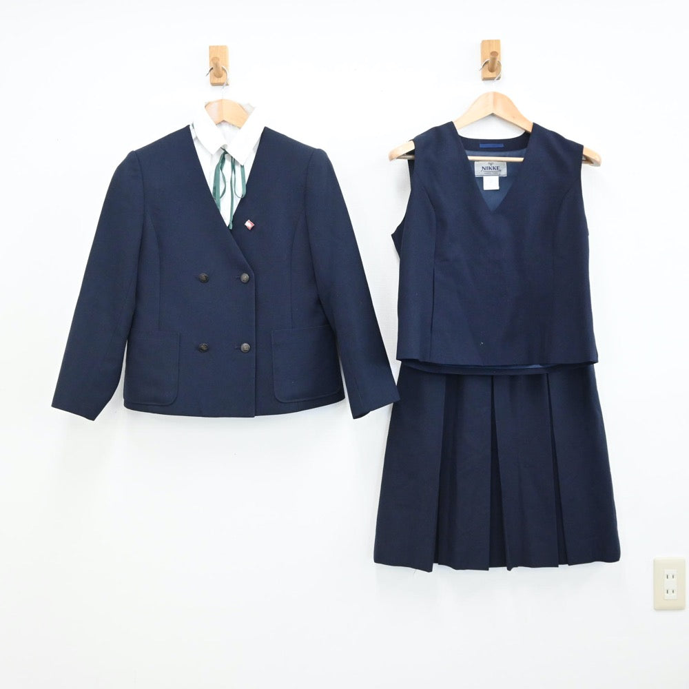 【中古】愛知県 五条高等学校 女子制服 8点（ブレザー・ベスト・シャツ・スカート）sf008853