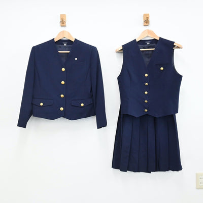 【中古】広島県 安田女子中学高等学校 女子制服 4点（ブレザー・ベスト・スカート）sf008861