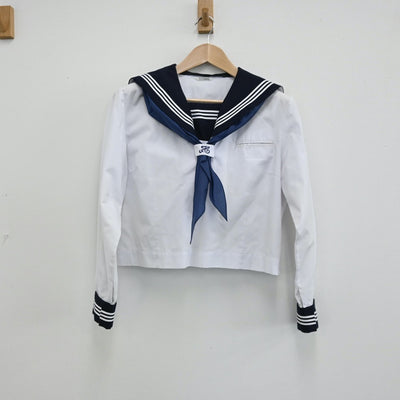 【中古】茨城県 水海道中学校 女子制服 3点（セーラー服・スカート）sf008871