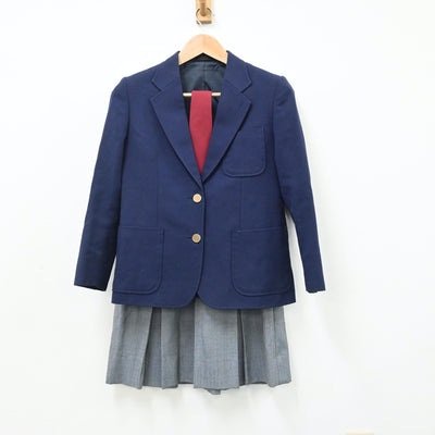 【中古】神奈川県 藤沢市立大清水中学校 女子制服 4点（ブレザー・ベスト・スカート）sf008876