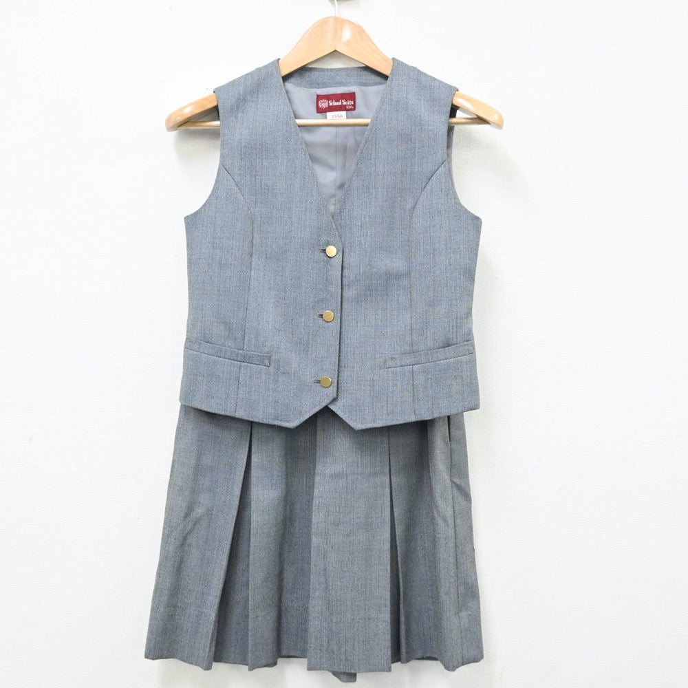 【中古】神奈川県 藤沢市立大清水中学校 女子制服 4点（ブレザー・ベスト・スカート）sf008876