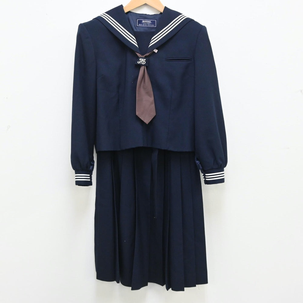 【中古】千葉県 千葉県柏市立富勢中学校 女子制服 3点（セーラー服・ジャンパースカート）sf008891