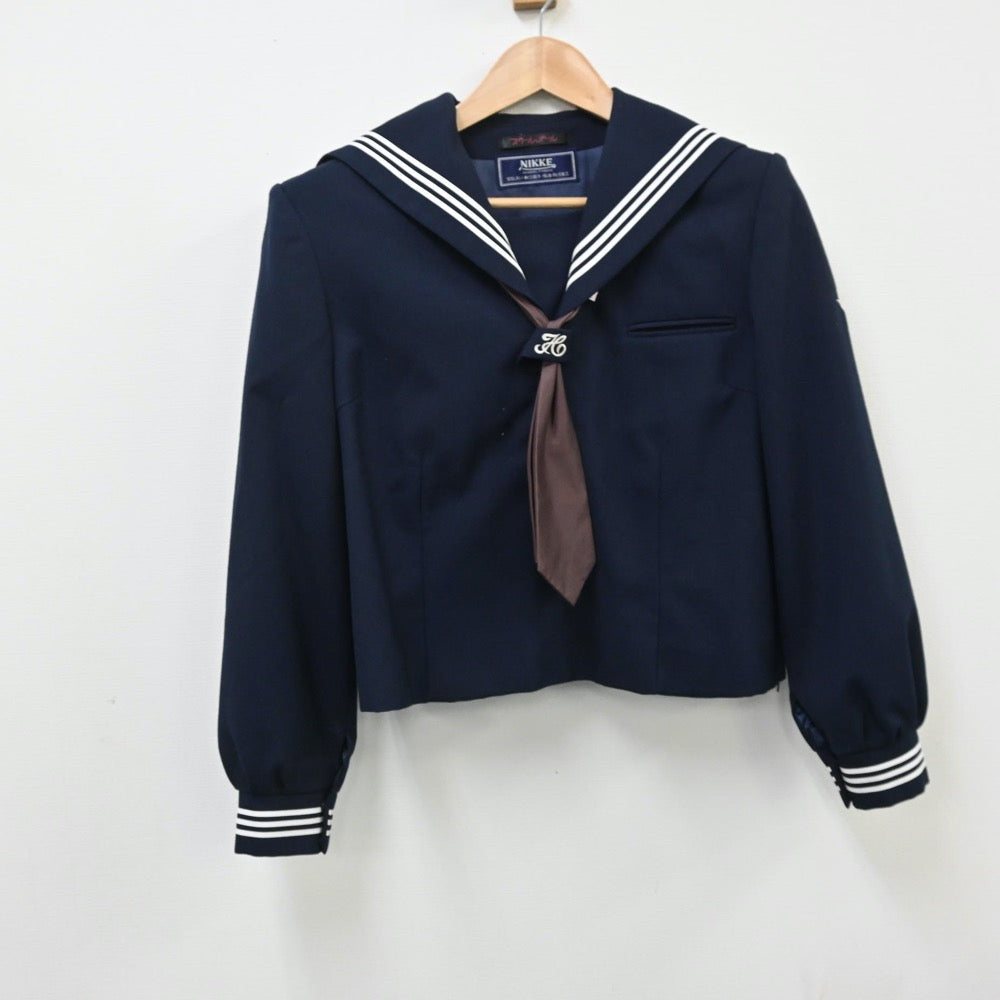 【中古】千葉県 千葉県柏市立富勢中学校 女子制服 3点（セーラー服・ジャンパースカート）sf008891