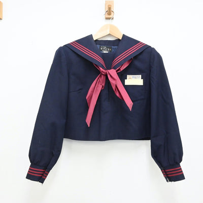 【中古】大分県 鶴谷中学校 女子制服 3点（セーラー服・ジャンパースカート）sf008913