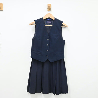 【中古】奈良県 畝傍高等学校 女子制服 4点（シャツ・ベスト・スカート）sf008919