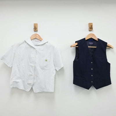 【中古】奈良県 畝傍高等学校 女子制服 4点（シャツ・ベスト・スカート）sf008919