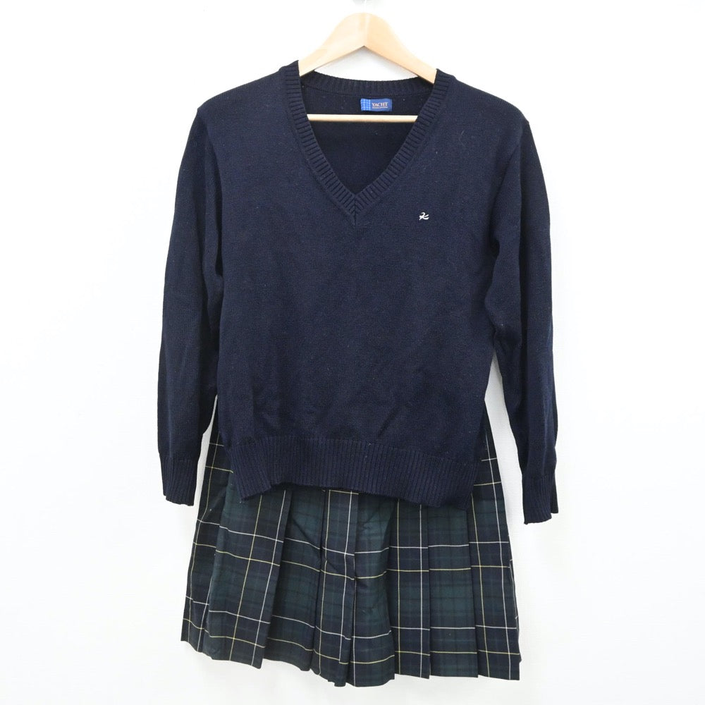 【中古】神奈川県 向上高等学校 女子制服 4点（ブレザー・ニット・スカート）sf008935