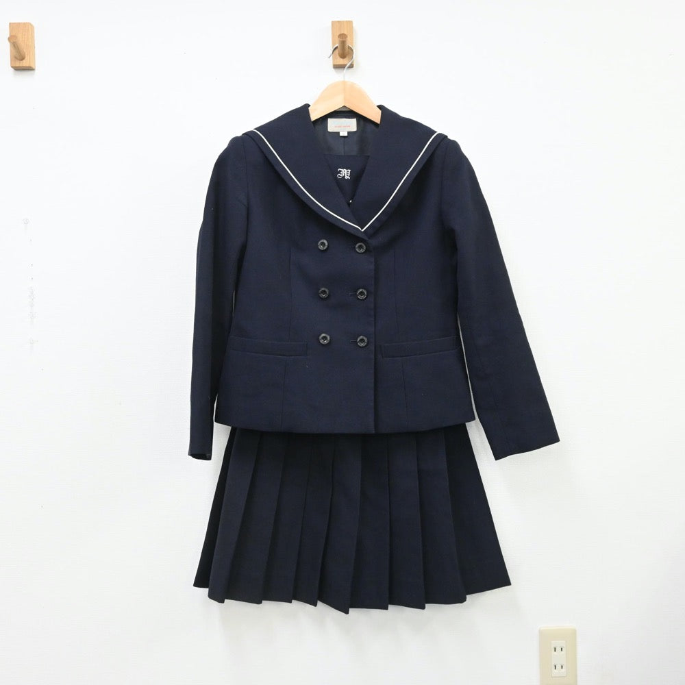 【中古】東京都 板橋有徳高等学校 女子制服 4点（セーラー服・シャツ・ニット・スカート）sf008955