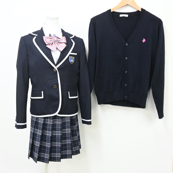 【中古】東京都 N高等学校 女子制服 6点（ブレザー・シャツ・ニット・スカート）sf008969