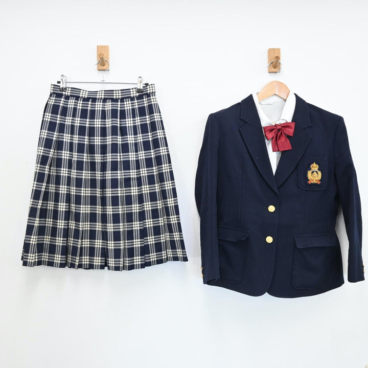 【中古】千葉県 流通経済大学附属柏高等学校 女子制服 5点（ブレザー・シャツ・スカート）sf008979