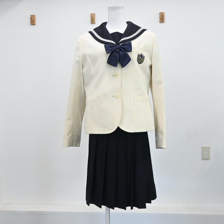 【中古】群馬県 樹徳高等学校 女子制服 4点（ブレザー・セーラー服・スカート）sf008990