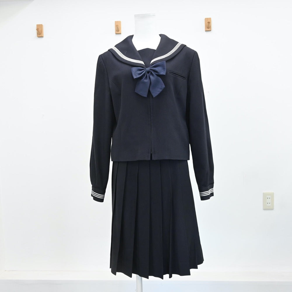 【中古】群馬県 樹徳高等学校 女子制服 4点（ブレザー・セーラー服・スカート）sf008990