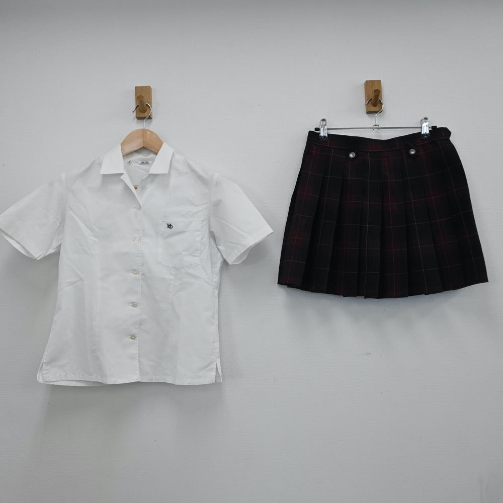 【中古】静岡県 静岡県立浜松大平台高等学校 女子制服 5点（ニットベスト・シャツ・スカート）sf009033