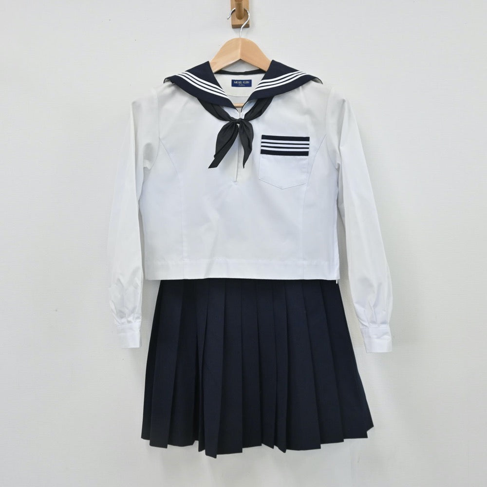 【中古】北海道 札幌北高等学校 女子制服 4点（セーラー服・スカート）sf009039