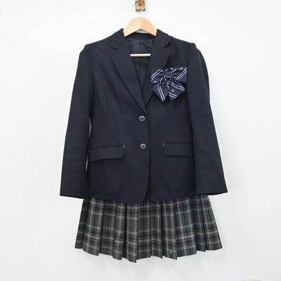 【中古】東京都 富士森高等学校 女子制服 4点（ブレザー・ニット・スカート）sf009048