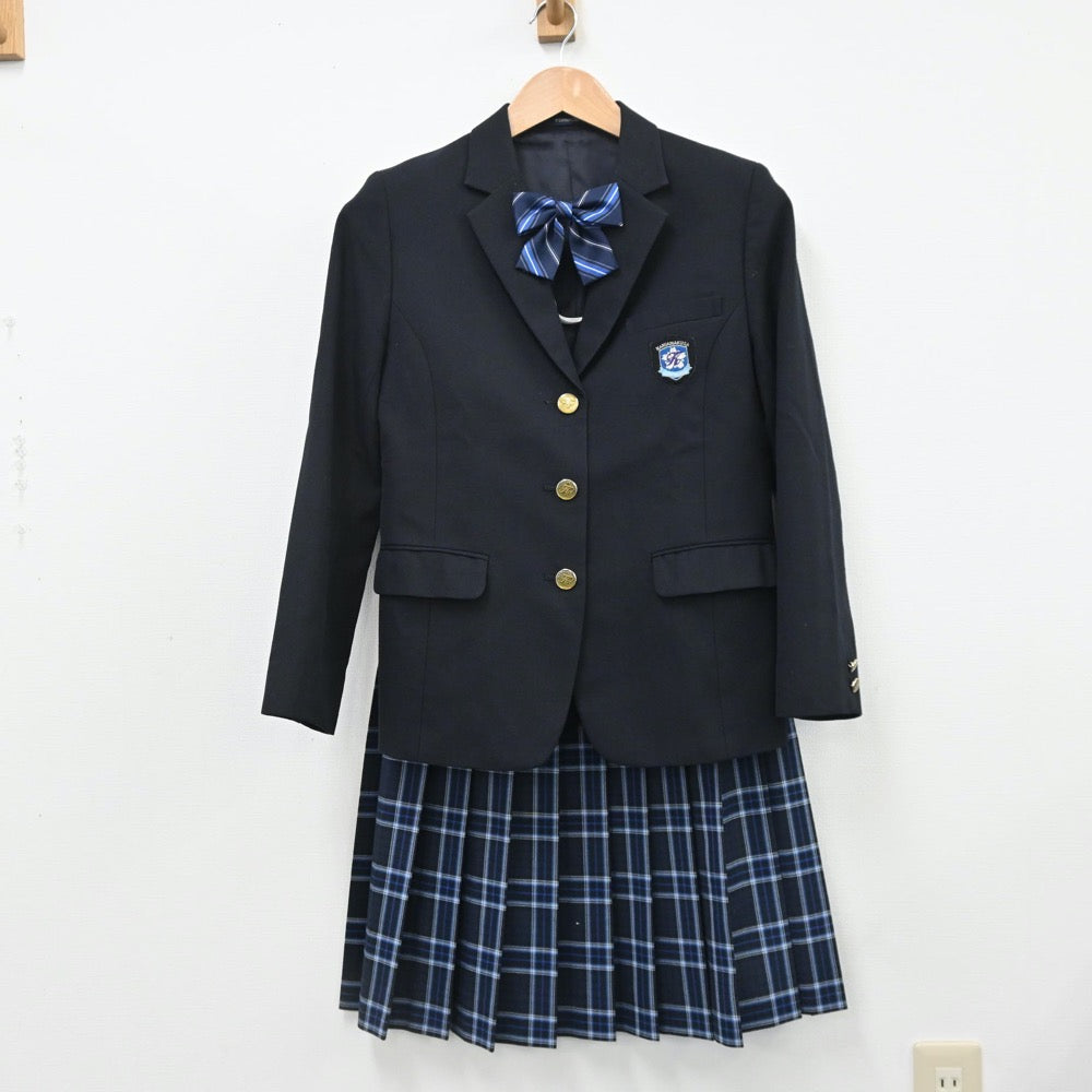 【中古】熊本県 上天草高等学校 女子制服 4点（ブレザー・ニットベスト・スカート）sf009068