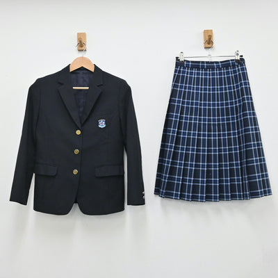 【中古】熊本県 上天草高等学校 女子制服 4点（ブレザー・ニットベスト・スカート）sf009068