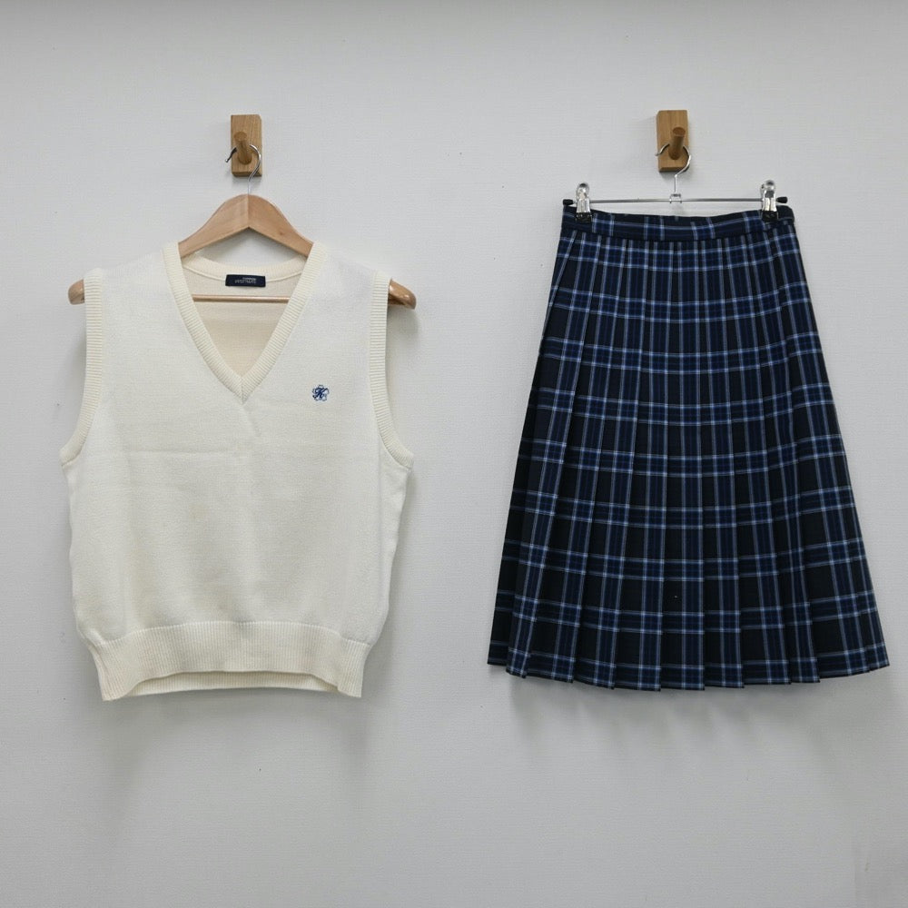 【中古】熊本県 上天草高等学校 女子制服 4点（ブレザー・ニットベスト・スカート）sf009068