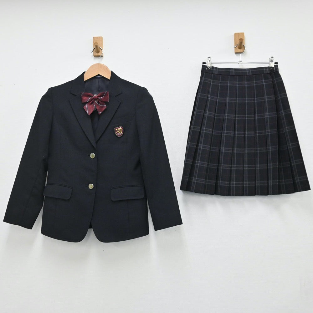 【中古】神奈川県 あかね台中学校 女子制服 3点（ブレザー・スカート）sf009072