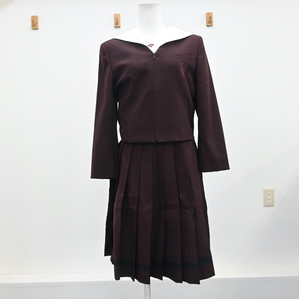 【中古】群馬県 共愛学園高等学校 女子制服 4点（ブレザー・シャツ・ニット・スカート）sf009076