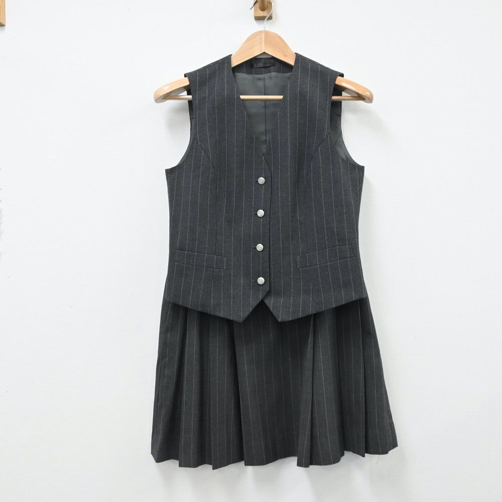 【中古】東京都 錦城高等学校 女子制服 5点（ブレザー・ベスト・スカート）sf009080