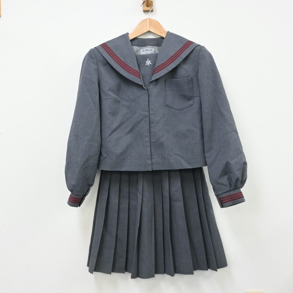 【中古】長野県 信明中学校 女子制服 3点（セーラー服・スカート）sf009084