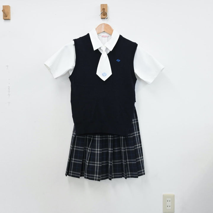 【中古制服】愛知県 聖カピタニオ女子高等学校 女子制服 3点（シャツ・ニットベスト・スカート）sf009090【リサイクル学生服】 |  中古制服通販パレイド