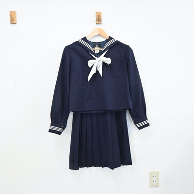 【中古】東京都 実践女子学園中学校・高等学校 女子制服 3点（セーラー服・スカート）sf009122