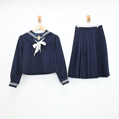 【中古】東京都 実践女子学園中学校・高等学校 女子制服 3点（セーラー服・スカート）sf009122