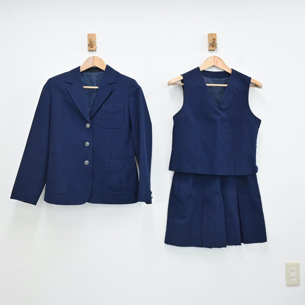 【中古】神奈川県 汲沢中学校 女子制服 3点（ブレザー・ベスト・スカート）sf009123