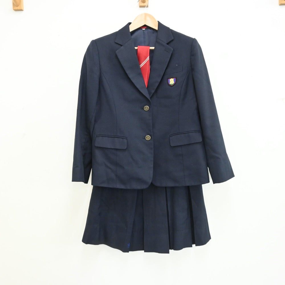 【中古】岡山県 おかやま山陽高等学校 女子制服 4点（ブレザー・ベスト・スカート）sf009145