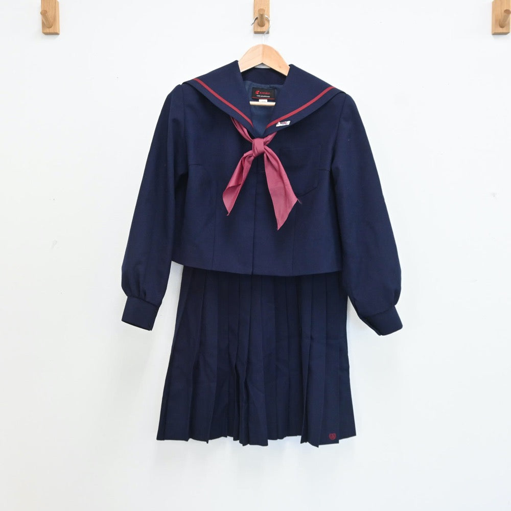 【中古】和歌山県 和歌山県立那賀高等学校 女子制服 2点（セーラー服・スカート）sf009166