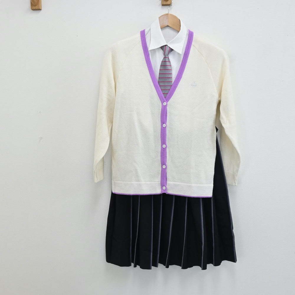 【中古】大阪府 香ヶ丘リベルテ高等学校 女子制服 6点（ブレザー・ニット・シャツ・スカート）sf009199