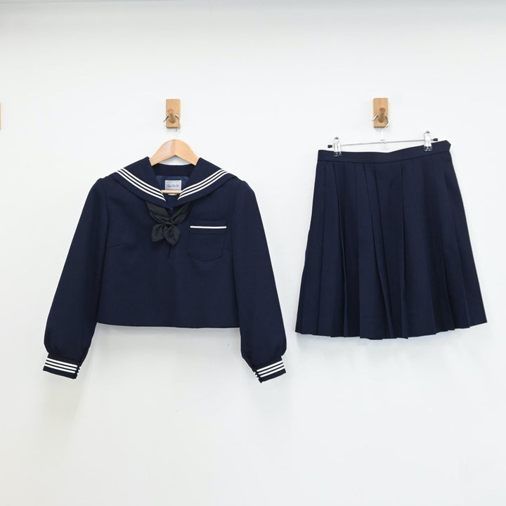 【中古】長野県 長野県長野西高等学校 女子制服 2点（セーラー服・スカート）sf009212