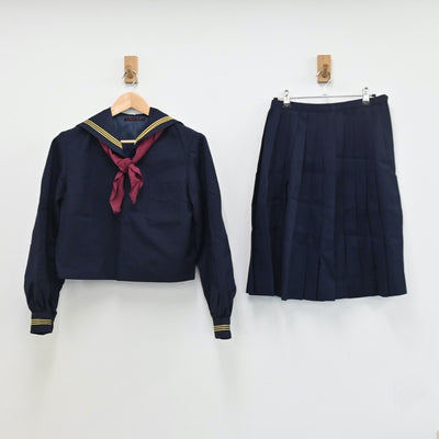 【中古】青森県 弘前学院聖愛中学高等学校 女子制服 2点（セーラー服・スカート）sf009234