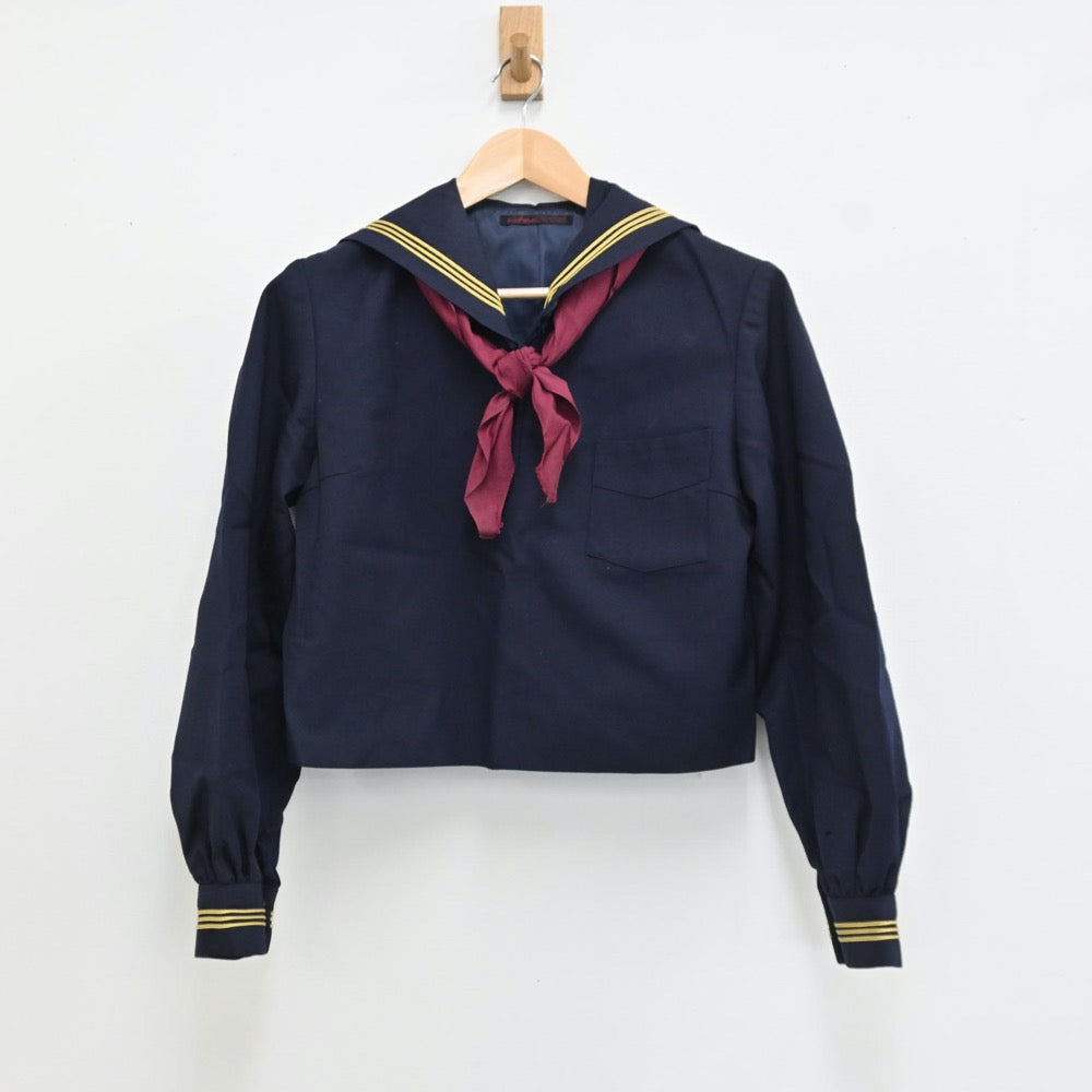 【中古】青森県 弘前学院聖愛中学高等学校 女子制服 2点（セーラー服・スカート）sf009234