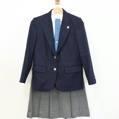 【中古】大阪府 大阪市立東高等学校 女子制服 6点（ブレザー・ニット・シャツ・スカート）sf009258