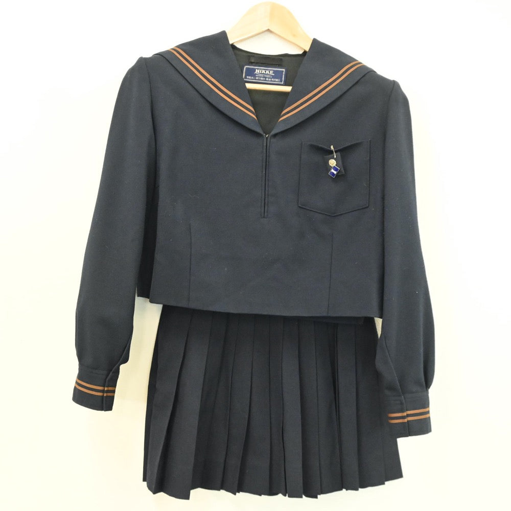 【中古】茨城県 茨城県立鹿島高等学校 女子制服 4点（セーラー服・スカート・スカート）sf009262