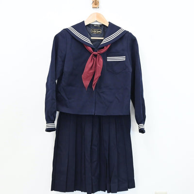 【中古】青森県 弘前市立第三中学校 女子制服 3点（セーラー服・スカート）sf009263