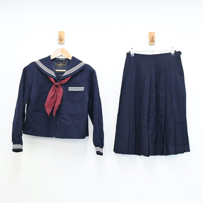 【中古】青森県 弘前市立第三中学校 女子制服 3点（セーラー服・スカート）sf009263