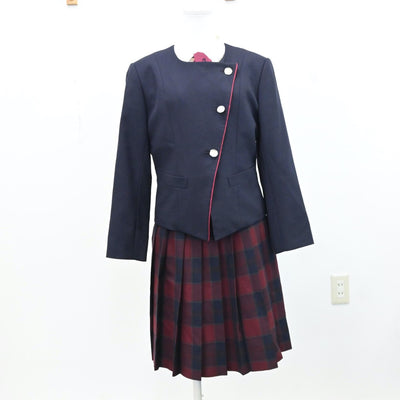 【中古】三重県 暁学園高等学校 女子制服 6点（ブレザー・シャツ・ベスト・スカート）sf009270