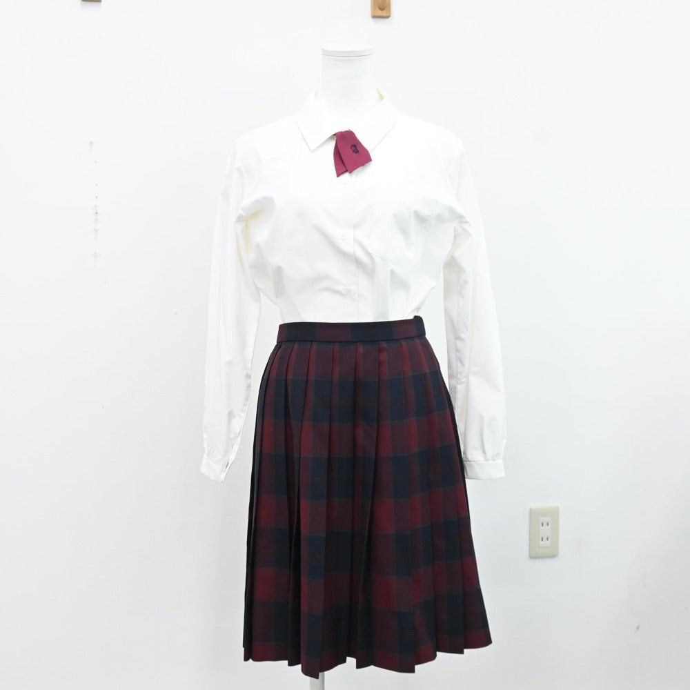 【中古】三重県 暁学園高等学校 女子制服 6点（ブレザー・シャツ・ベスト・スカート）sf009270