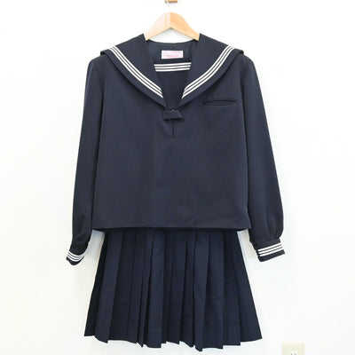 【中古】三重県 小千谷市立小千谷中学校 女子制服 2点（セーラー服・スカート）sf009278