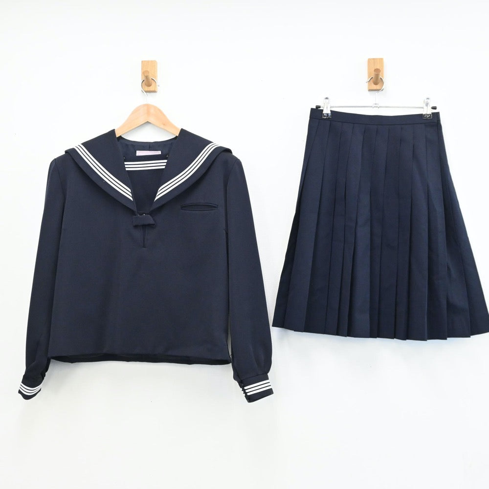 【中古】三重県 小千谷市立小千谷中学校 女子制服 2点（セーラー服・スカート）sf009278