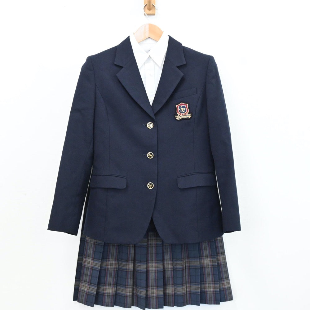 【中古】北海道 札幌北斗高等学校 女子制服 6点（ブレザー・シャツ・ニット・スカート）sf009279